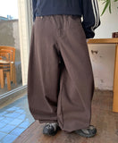 [unisex] Menconi Brown Balloon Wide Cotton Pants