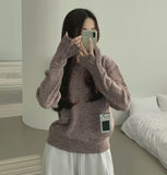 Wool Warmer Button Sleeve Silt Feminine Long Sleeve Knit