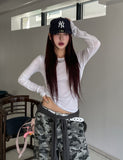 [U-BASIC] Deer see-through layered tencel long sleeves