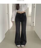 -3kg Span Semi-Bootcut Long Denim Pants