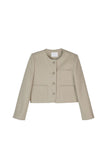 Jame Wool No Collar Crop Jacket