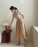 Byville Pintuck Pleated Long Skirt