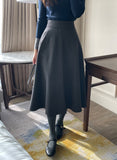 Milo Brushed Flare Long Skirt