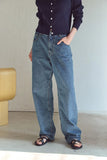 Women Semi-Wide Denim Pants
