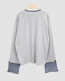Mion Stripe Color Matching Point Long Sleeve T-shirt