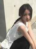[Bag set] Palan Dot Frill Layered Sleeveless Set