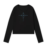 LINE DOTS U-Neck Long Sleeve