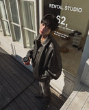 Fodeli Leather Over Padding Jacket