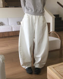 Hiro Ribbon Pocket Wide Cotton Pants
