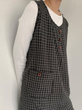 Gunslin Check Sleeveless Button One Piece
