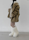 1177 Fur Platform Sole Long Boots (5cm)