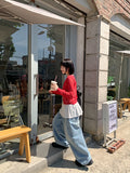 [unisex] Tihuti Banding Washing Balloon Wide Denim Pants