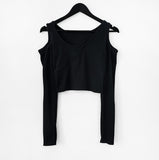 Sio incision slit cropped T-shirt