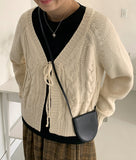 Mokoi cable ribbon cardigan