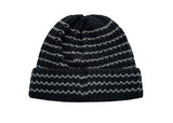 BUTTON STRIPE BEANIE