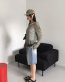 Kaeon Vintage Washed Denim Half Bermuda Pants