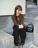 Kura Dot Sleeveless Frill Cardigan Set