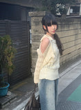 Balk Damage Detail Washing Denim Pants