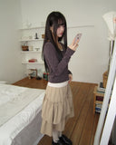 Seka Dot Crop Basic Cardigan
