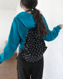 POEN Slit Button Halter Layered Hoodie