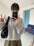 [BAONHAUS] Kaeki Cotton Collar Crop Cardigan