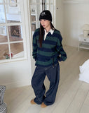 Piel Stripe Collar Tee
