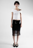 Wrinkle Cross Up Off Shoulder T