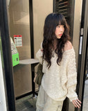 Spin Mongle Loose Fit Boucle Knit