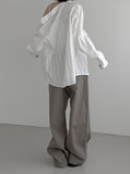 Poble Embroidered Patch Rivet Cotton Pants