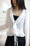 pearl heart loop necklace