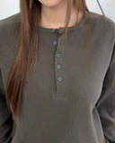 Third Waffle Henley Neck Fingerhole T-Shirt