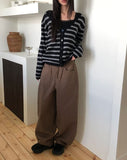 Le Jie Pocket Balloon Fit Cotton Long Pants
