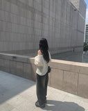 Miya Black Blue Wash Denim Wide Pants