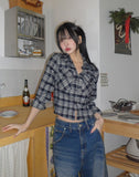 Mons Pocket Check Crop Shirt