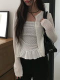 Weu Linen Rib Knit Cardigan