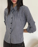 Bush Check Collar Slim Fit Long Sleeve Shirt