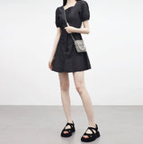 Clony Puff Raw Denim One Piece