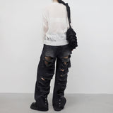 Tien see-through mesh knitwear
