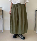 Rujeun Nylon Banding Balloon Long Skirt