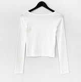 Lette Boat Neck Slit T-Shirt