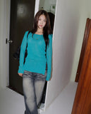 Shirtle Washing Blue Wide Denim Pants