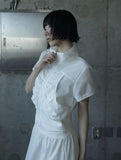 Riren Summer Shirred Zip-up