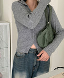 Cubo Collar Ribbed Knit Cardigan