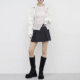 Viola cropped leather jacket