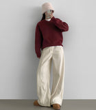 Wool Acrylic Blend V-neck Loose Fit Avant Knit