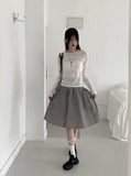 Pezzle See-Through Paisley Incision Split Cropped Long Sleeve T-Shirt