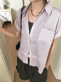 Sha Ting Summer Rollup Cabra Pocket Short-sleeved Shirt