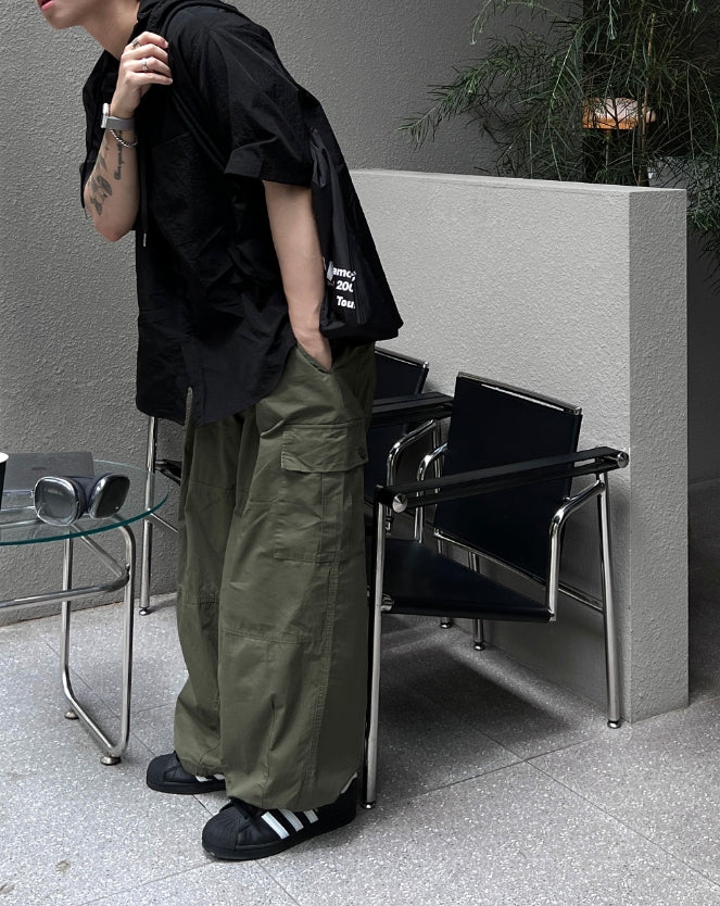 【DISCERNMENT】Unisex Americaji Cargo Balloon Pants DISCERNMENT (ディーサーメント) - 男女兼用アメカジカーゴ