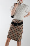 Checker Midi Skirt