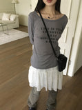 tiptoe loose fit see-through long-sleeved T-shirt